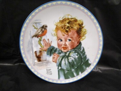KNOWLES   '' LITTLE RED ROBINS  ''   Collector  Plate  -  Charming