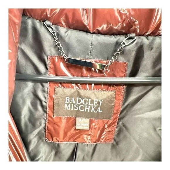 Badgley Mischka Anthropologie | Chaqueta Abrigo Mujer’s XL Granate Puffer Cremallera Foto 3 de 4