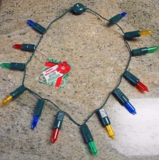 New Disney Parks Authentic Mickey Christmas JUMBO MINI LIGHT Glow Necklace