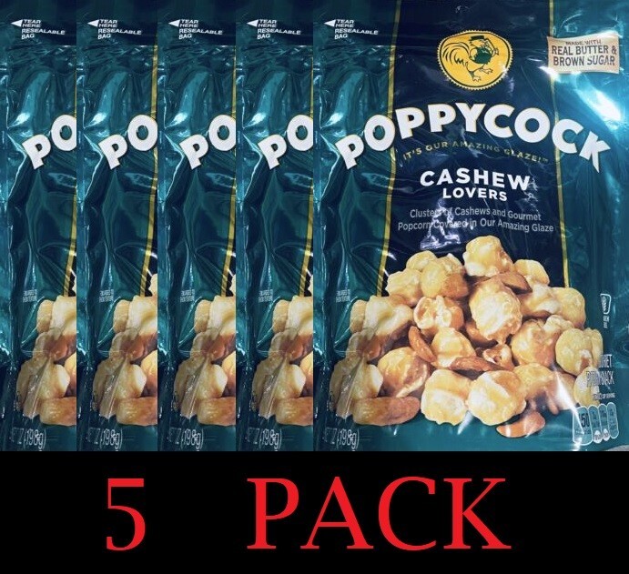 5x Orville Redenbacher POPPYCOCK Cashew Lovers Gourmet Popcorn