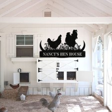 Personalized Chicken Coop Metal Sign, Custom Hen House Wall Decor, Farmer Gift 2