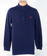 Chaps 1/4 Zip Mock Neck Navy Blue Cotton Sweater Youth Boys NWT