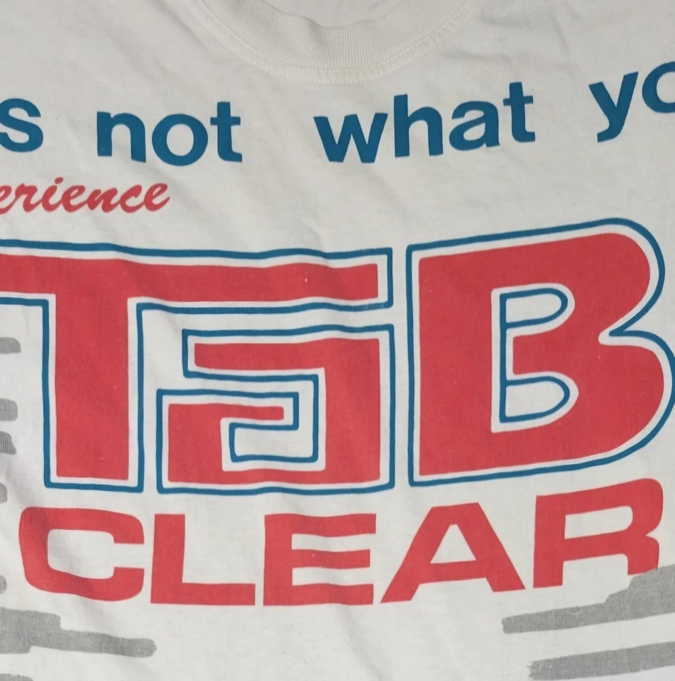 Camiseta corta vintage de los años 90 con estampado completo de pestañas y refrescos puntada única talla XL Foto 2 de 4