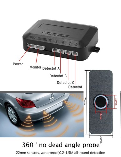 13mm Cars Parking Sensor LED Backlight Display Backup Detector Assistant Kit - Picture 5 of 19