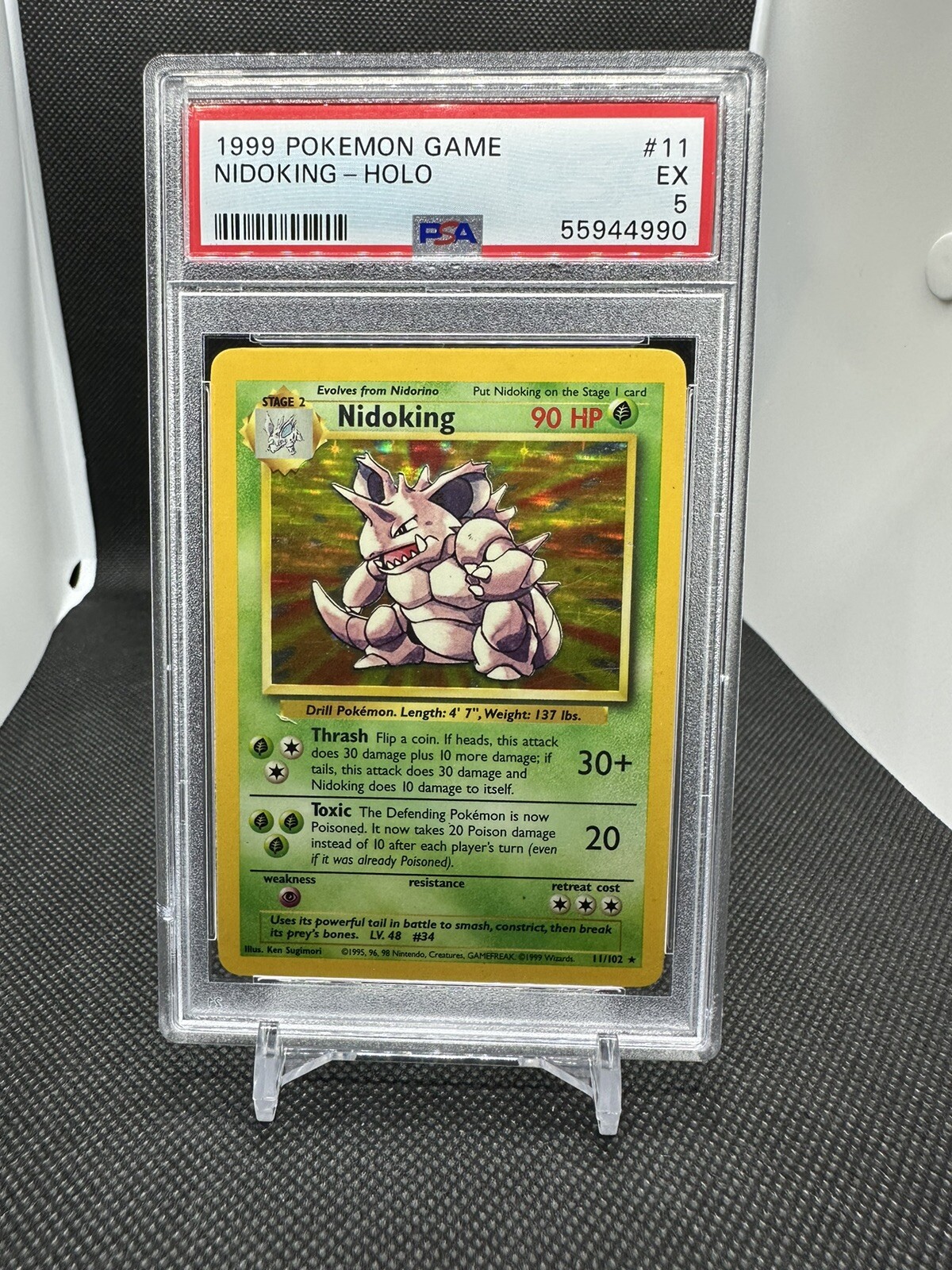 Pokemon 1999 base set Nidoking #11/102 EX PSA 5