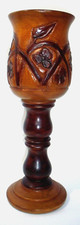Vintage Hand Carved Turned Wood Hawaiian 18  Tall Vase Planter