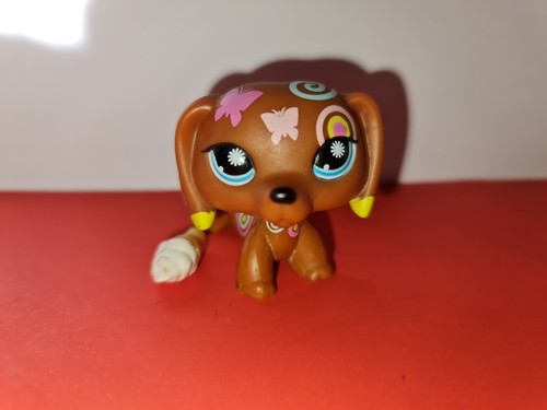 Authentic Littlest Pet Shop Dachshund Dog #1010 Tattoo Blue Eyes LPS - Picture 1 of 7