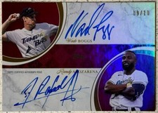 2024 TOPPS DYNAMIC DUALS WADE BOGGS & RANDY AROZARENA ON CARD AUTO RUBY FOIL /10