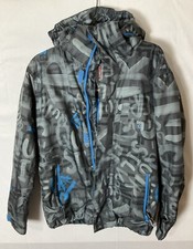 Quiksilver Gray All Over Print Puffer Coat With Detachable Hood Boys L 14