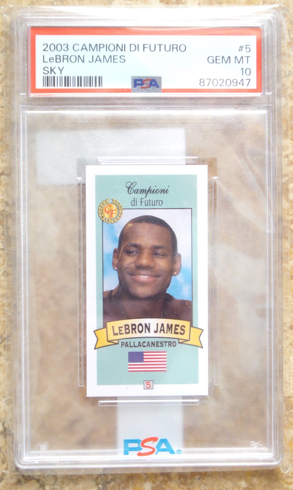 LEBRON JAMES 2003 Campioni Di Futuro #5 SKY BLUE PSA 10 Rookie Card POP 64