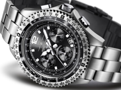 FIREFOX FIGHTER FFS05 Herrenuhr mit Seiko Chronograph VD53 Quartz schwarz 10 ATM