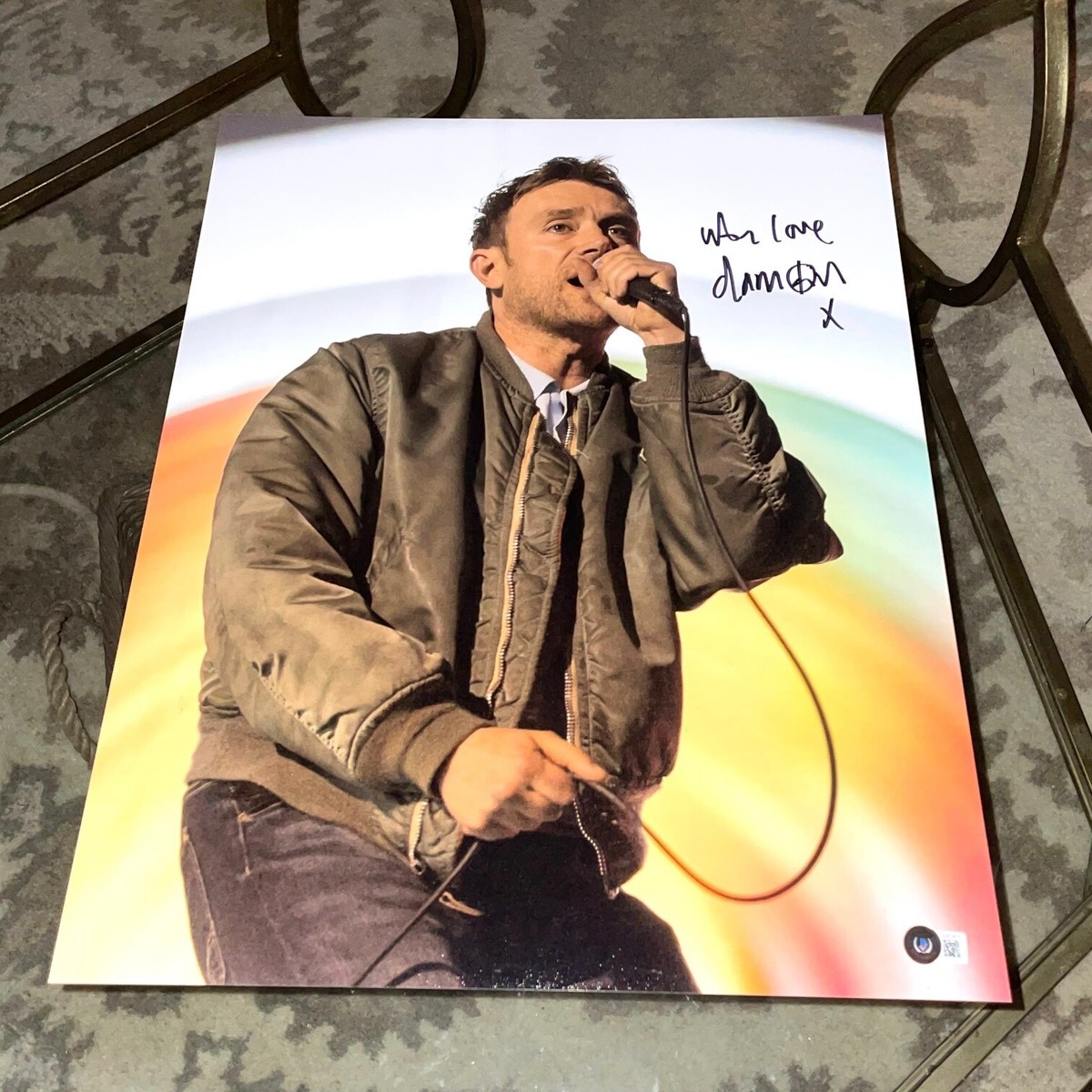 DAMON ALBARN signed autographed 16X20 GORILLAZ BLUR BECKETT BAS