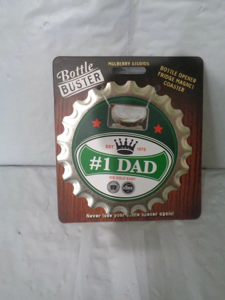 Beer Bottle Opener / Buster - Coaster - Fridge Magnet - #1 Dad - Man Cave - Image 4 of 4