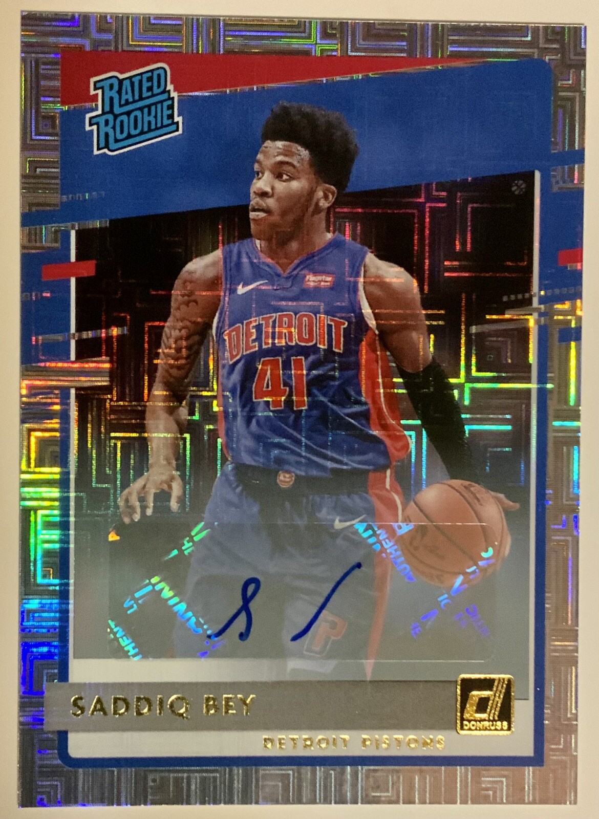 2020-21 Panini Donruss Choice SADDIQ BEY RC RATED ROOKIE AUTO No. 210