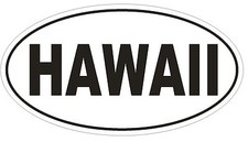 HAWAII Oval Bumper Sticker or Helmet Sticker D537 Laptop Cell Euro Oval