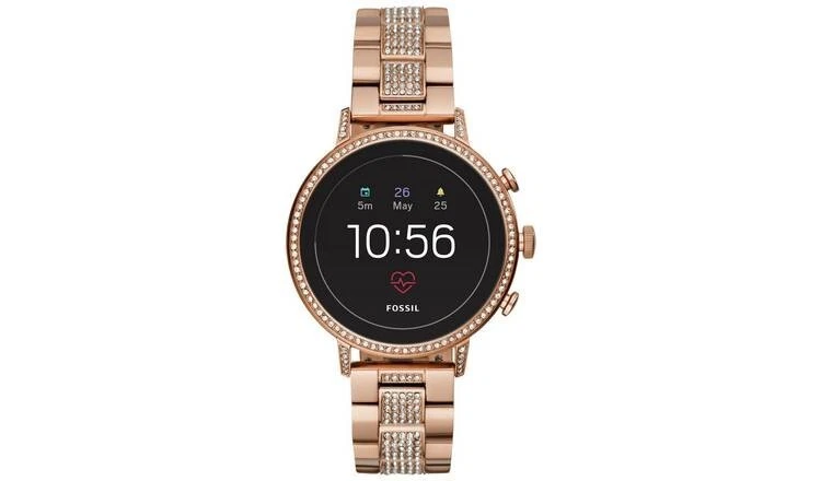 Fossil Q Venture HR 4th Gen 40mm Smartwatch Rose Gold Tone Stainless Orig Box U