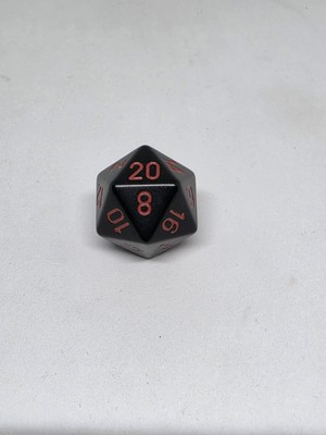 Black w/ Red Numbers D20 Dice Twenty Sided RPG D&D Game Koplow MTG Magic!