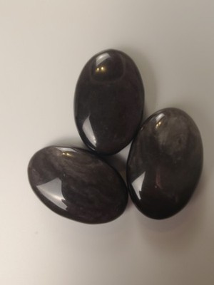 1 Silver Sheen Obsidian Palm Stone