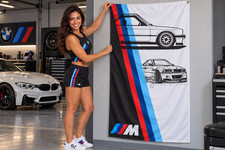 BMW M POWER VERTICAL Flag Banner 3x5 Ft vertical Garage Wall Decor
