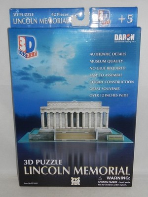 Lincoln Memorial 42 Piece 3D Jigsaw Puzzle Made by Daron CubicFun CF104H