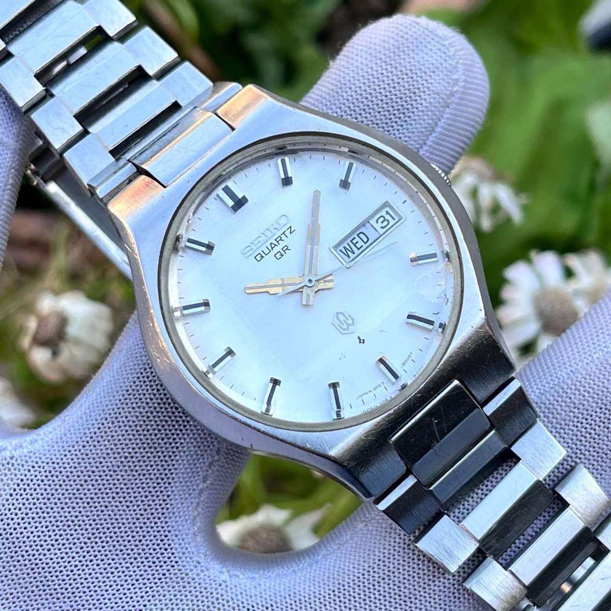 Rare Vintage Seiko QR Quartz JDM Textured Dial Japan Made Men's