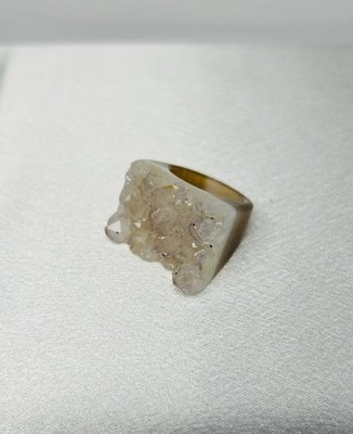 Dara Ettinger Druzy Quartz Statement Ring   Natural Agate Band