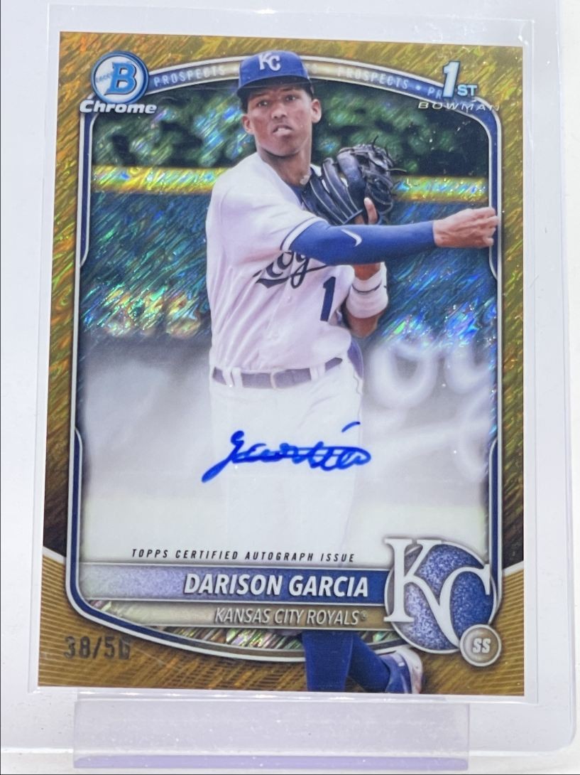 DARISON GARCIA 2025 BOWMAN CHROME 1ST GOLD SHIMMER REFRACTOR AUTO /50 Q3249