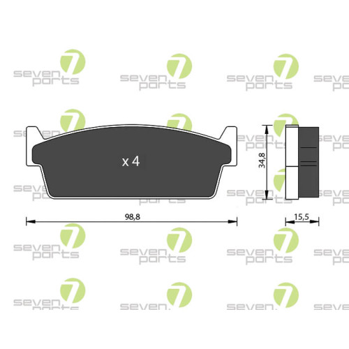 Plaquettes de frein à disque Seven Parts SVP18170 pour auto Nissan avant