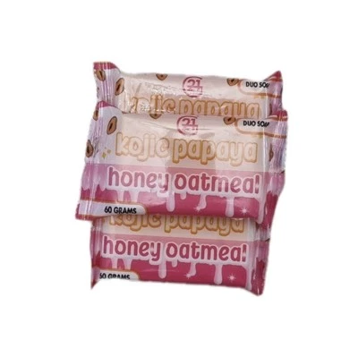 3 Packs Kojic Papaya + Honey Oatmeal Duo Soap 60X3=180g By G21