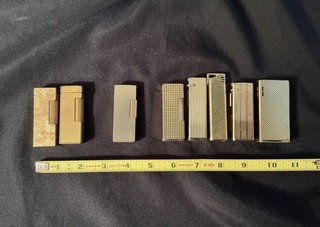 Vtg Lot 8 Gold Tone Lighters Incl Dunhill Gold ‘Florentine’ Rollagas Win USA Etc