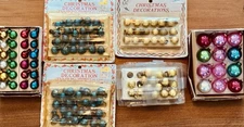 Large lot of 90+ Mini Shiny Brite/Commodore/Other MCM glass ornaments w/Boxes!