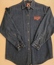 Denim Mickey Mouse Jean Shirt Pocket Button Up Medium Vintage 90 s Disney Inc.