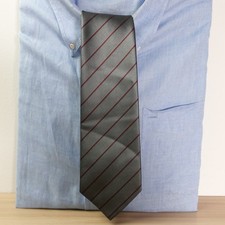 Striped Tie Men Blue Slate Classic Necktie Wedding Formal Corpcore Dress Suit MH