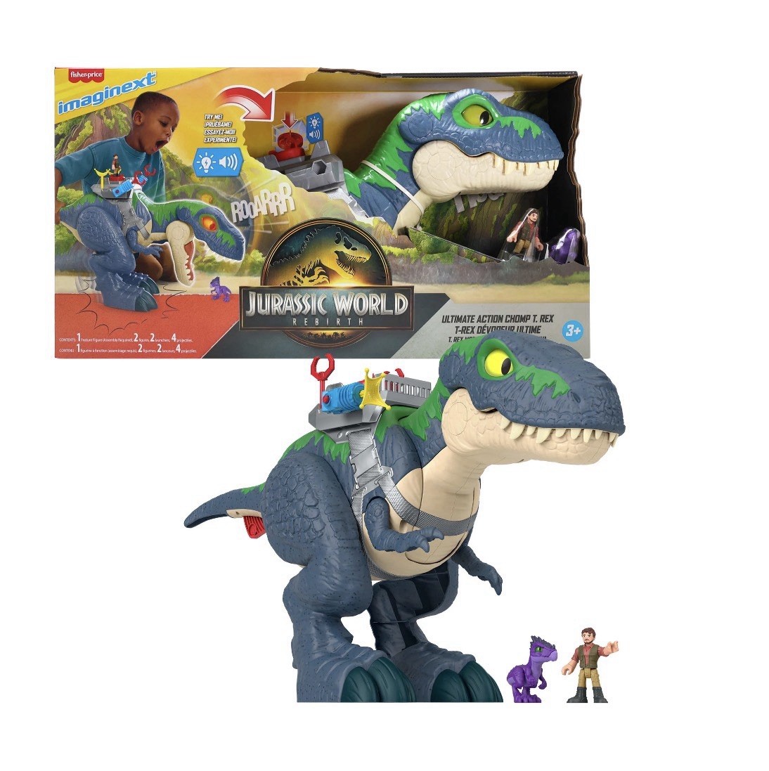 Fisher-Price Imaginext Jurassic World Rebirth T. Rex Ultimate Action Chomp, 18
