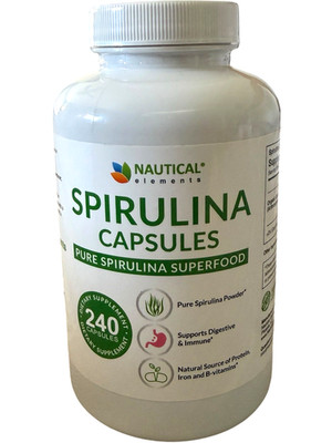 Nautical Elements Organic Spirulina Superfood - 240 Capsules - Ex: 6/26