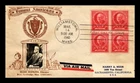 DR JIM STAMPS US COVER MARK HOPKINS FAMOUS AMERICANS FDC BLOCK CROSBY PHOTO