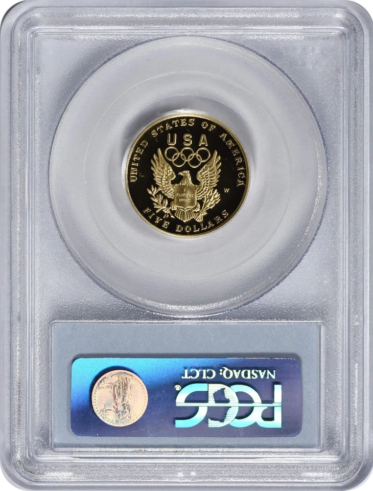 1992-W Olympic $5 Gold Five Dollar Proof Commemorative PR69DCAM PCGS - Image 2 of 2