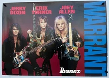 Warrant Ibanez 19" x 26.75" Vintage Promo Record Store Poster #311