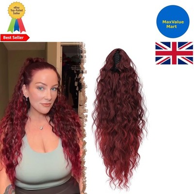 FESHFEN Claw Clip Pferdeschwanz Extensions, langer Pferdeschwanz Haarteil wellig lockig syn
