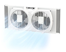 Comfort Zone 9" Twin Window Fan Adjustable Expanders 2-Speed Reversible CZ319WT