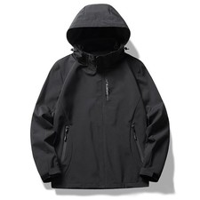 Men's Waterproof Windbreaker with Removable Hood Lightweight Rain Coats for C...