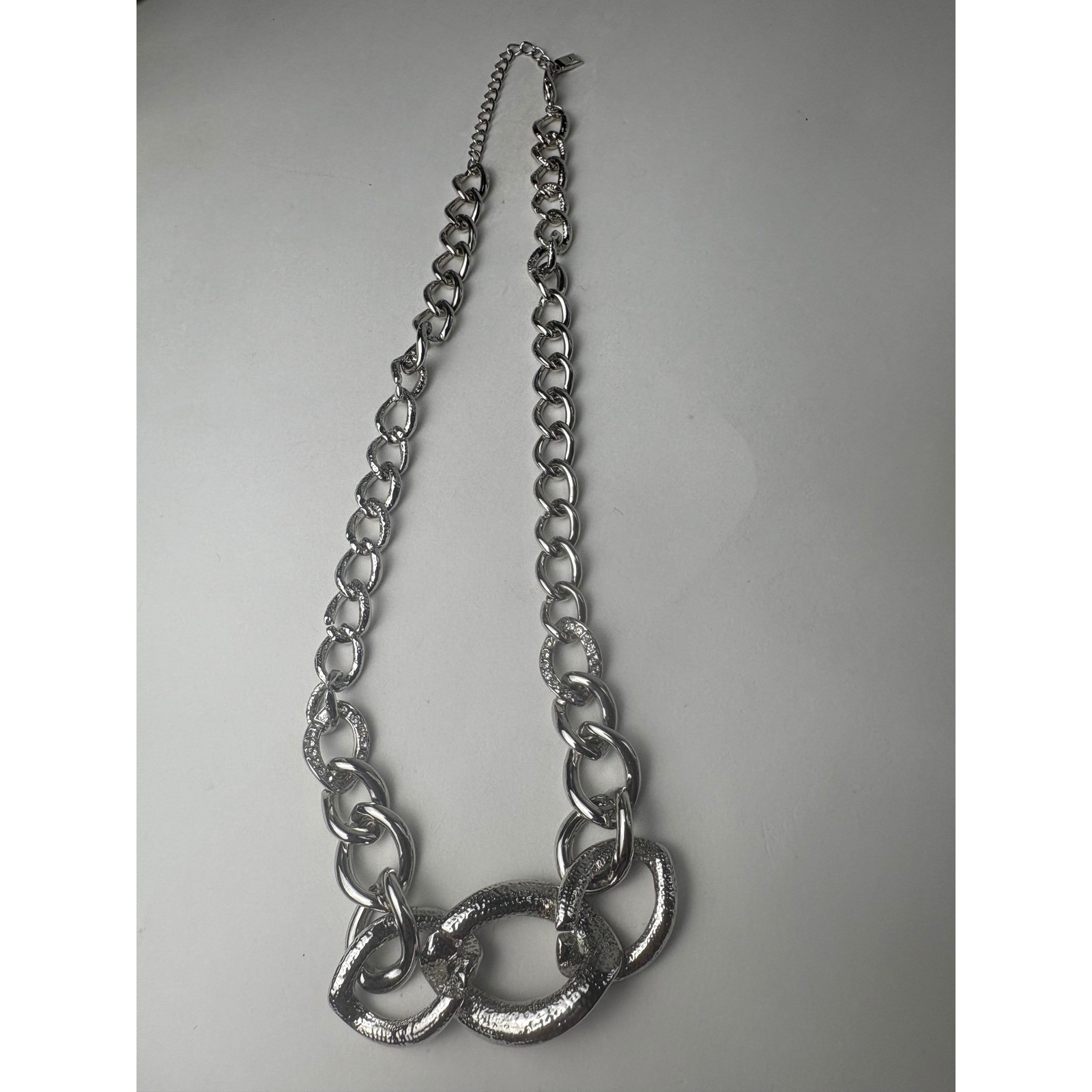 Melania Silver Chunky Chain Statement Necklace In… - image 1