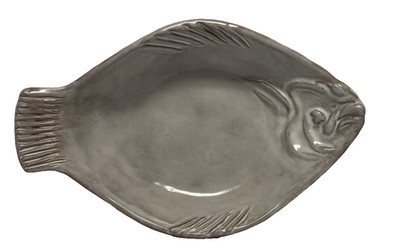 Thora Fish Serving Plate Dish Bowl Terra-Cotta White Glaze 11  Bake Ovenware