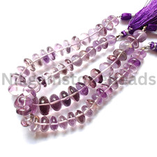 Natural Pink Amethyst Beads, Smooth  Plain Rondelle Cut Beads, 9.00-10.00 MM.