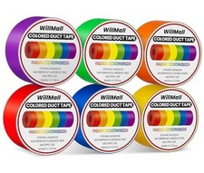 Colored Duct Tape Heavy Duty: Rainbow Bright 2 Inch 6 Packs x 2in x 10 Yards
