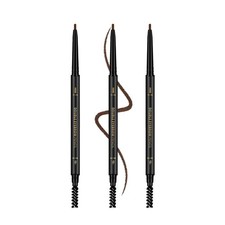 3 Pcs Waterproof Eyebrow Pencil Dark Brown, Premium Eye Brow Pencil Brn with Spo