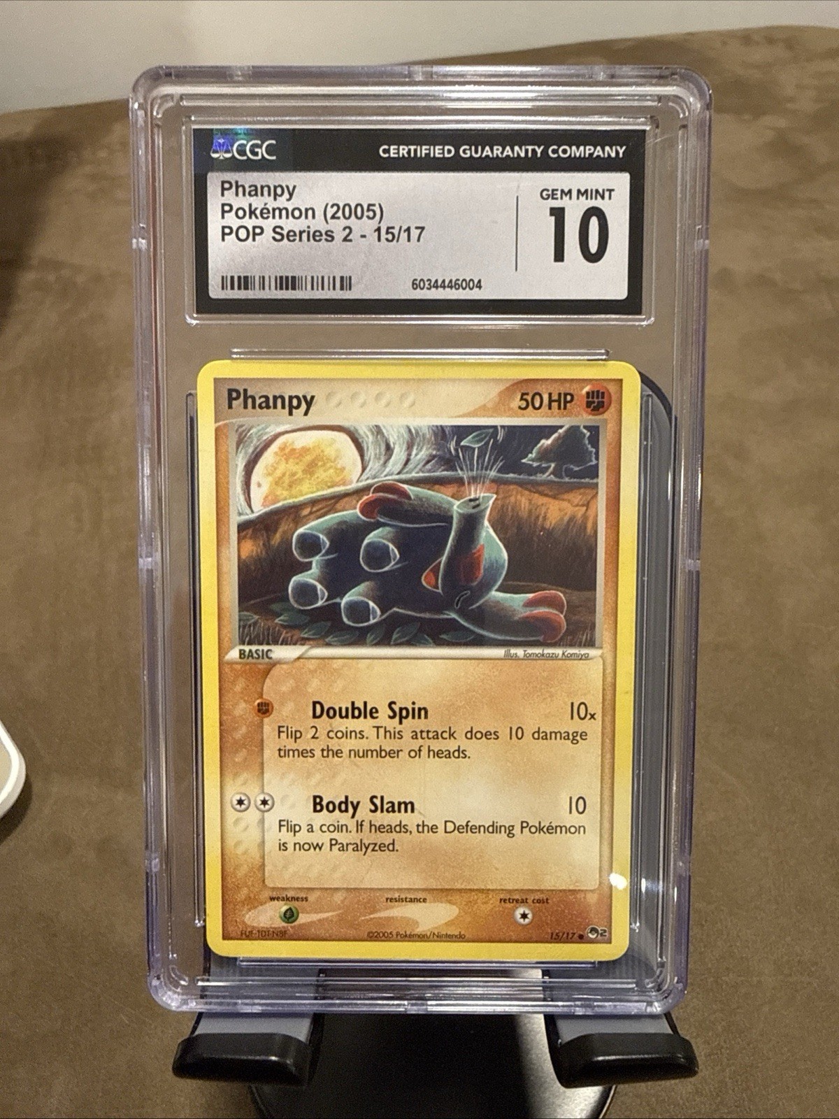 ⭐️ CGC 10 GEM MINT ⭐️ PHANPY POP Series 2 Pokemon Card 15/17 TCG 2005