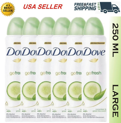 Dove Spray Cucumber Green Tea x [6 Pack] x 150ml  Antiperspirant Deodorant Spray