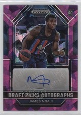 2023-24 Panini Prizm Draft Picks Purple Ice 64/99 James Nnaji #DPA-JNJ Auto 0z0v