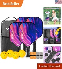 Pickleball Paddles, USAPA Approved Fiberglass Surface Pickleball Set with Pic...